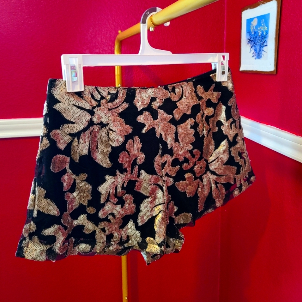 Gold sequin shorts